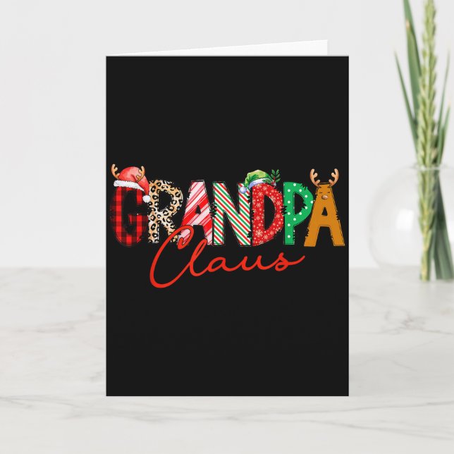 Christmas Grandpa Coquette Bow Grandpa Claus Chris Karte (Vorderseite)
