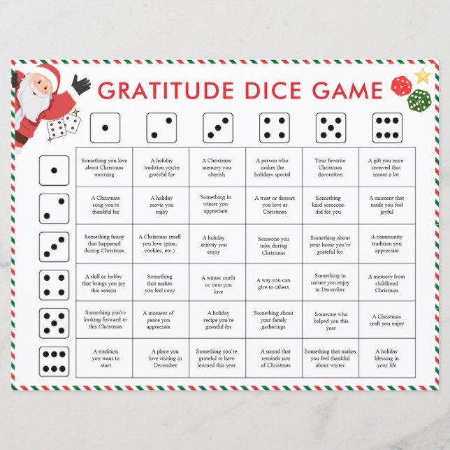Christmas Gratitude Dice Game | Gratitude Activity (Vorderseite)