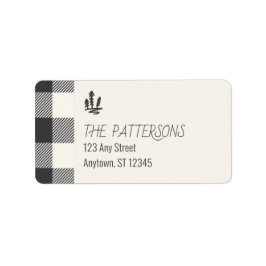 Christmas Gray Buffalo Karierte Rücksendeadresse Adressaufkleber