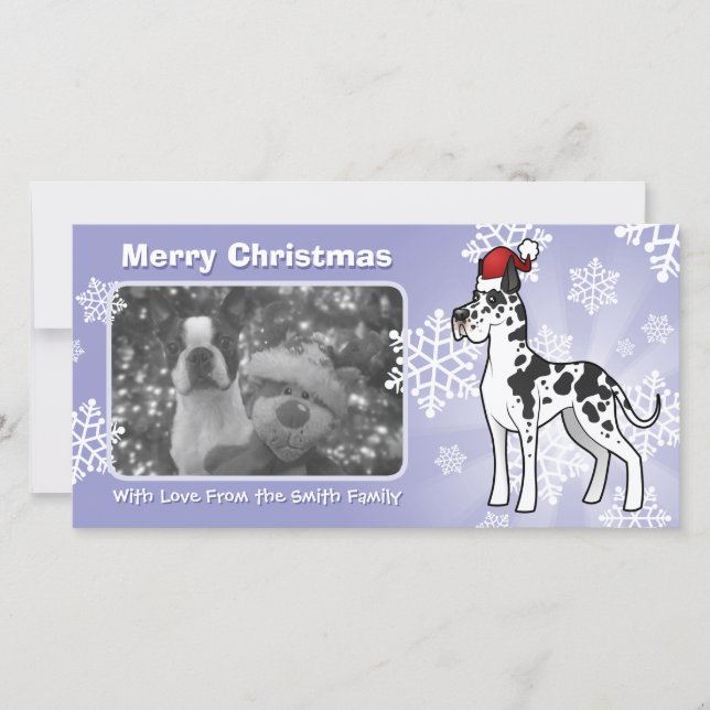 Christmas Great Dane Feiertagskarte (Vorderseite)