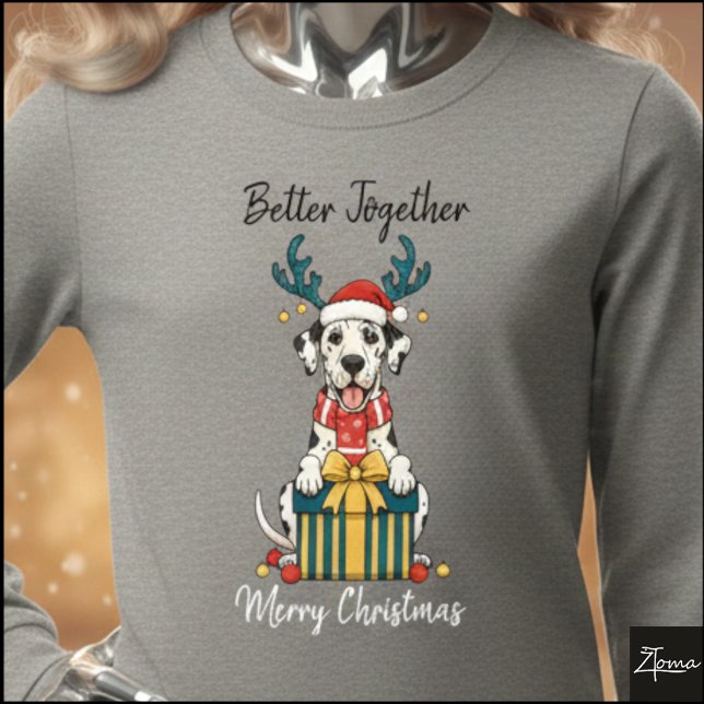 Christmas Great Dane Reindeer Gift Graphic Tri-Blend Shirt (Von Creator hochgeladen)