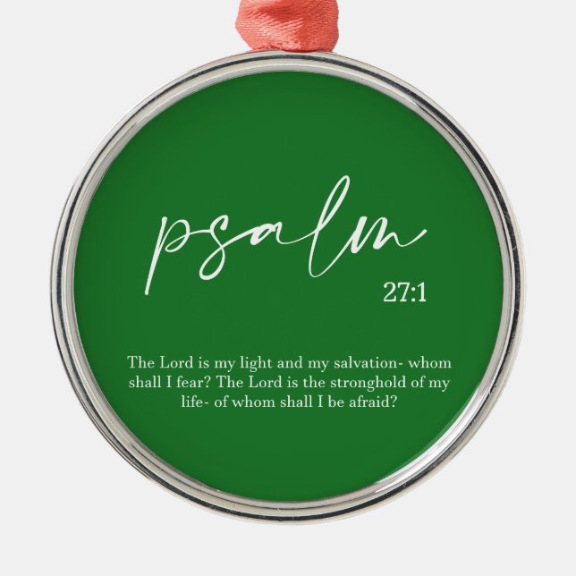 Christmas Green Bible Verse Psalm Ornament Aus Metall (Vorne)