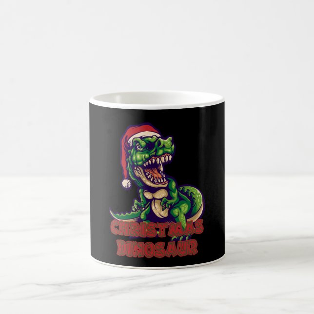 Christmas Green Dinosaurier | Dinosaurier-Design Kaffeetasse (Mittel)