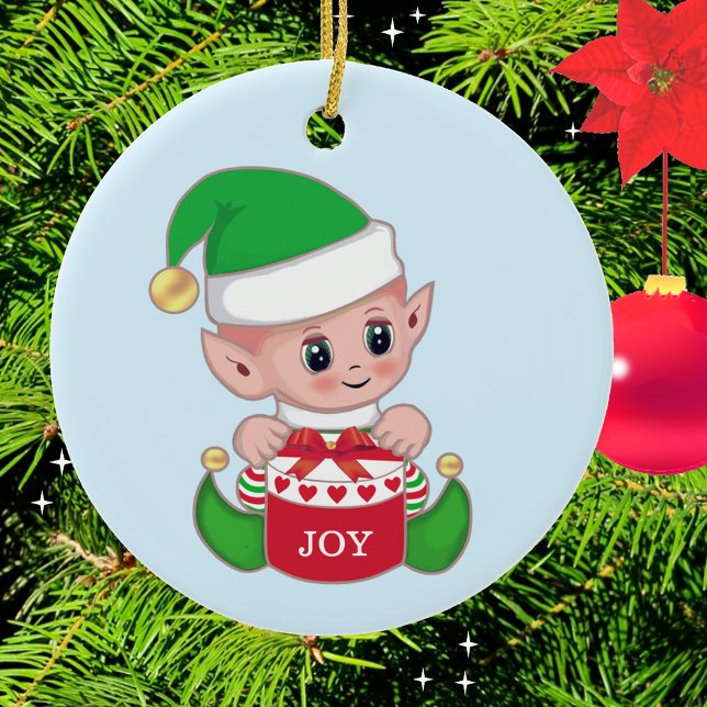 Christmas Green Elf Keramik Ornament (Von Creator hochgeladen)