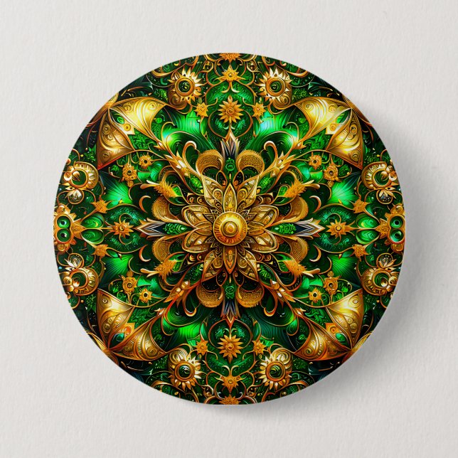 CHRISTMAS ~ Green Gold Button ~ (Vorderseite)