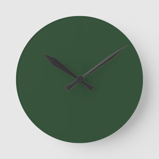 Christmas Green, Holiday Green, Solid Green,  Runde Wanduhr (Vorderseite)