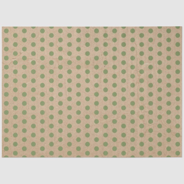 Christmas Green Polka Dots Kraft Seidenpapier (Vorderseite)