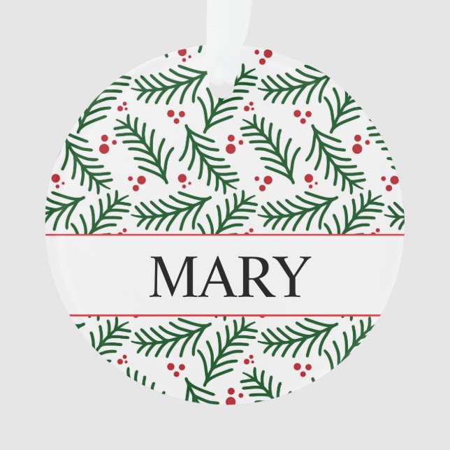 Christmas Greenery Berries NAME Modern Holiday (devant)