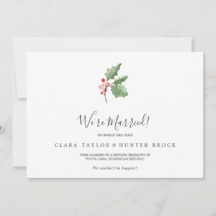 Christmas Greenery & Berry Elopement Faire-part