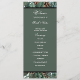 Christmas Greenery double side program card  Programm