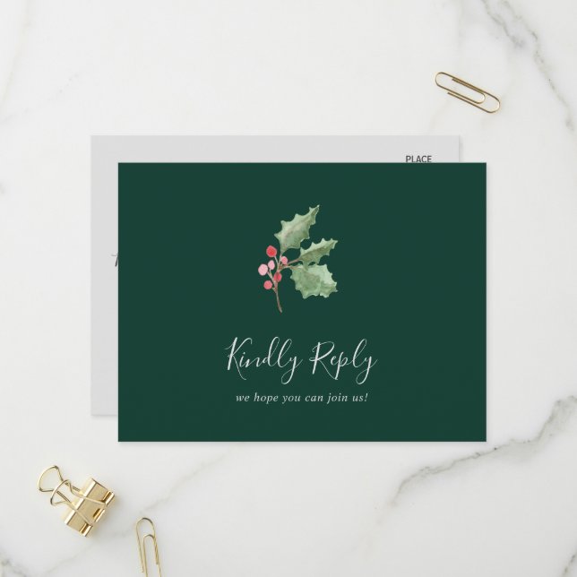 Christmas Greenery Green Song Request UAWG Einladungspostkarte (Vorderseite/Rückseite Beispiel)