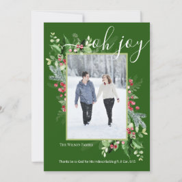 Christmas Greenery Photo Calligraphy Religious Feiertagskarte