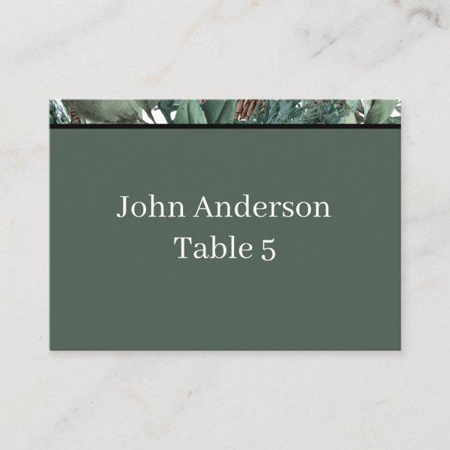 Christmas Greenery Place Card Platzkarte (Vorderseite)