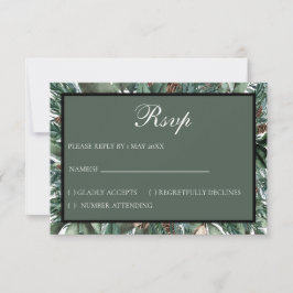 Christmas Greenery RSVP card Karte