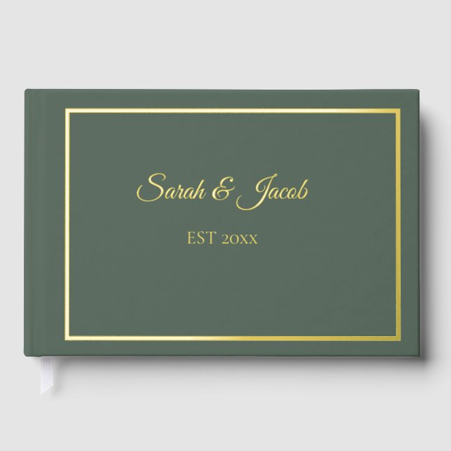 Christmas Greenery Wedding Guest Book Gästebuch (Vorderseite)