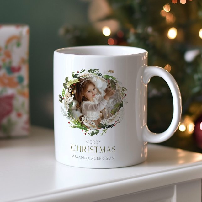 Christmas Greenery Wreath Kaffeetasse (Von Creator hochgeladen)