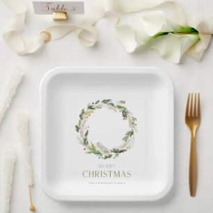 Christmas Greenery Wreath Pappteller