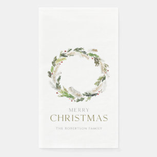 Christmas Greenery Wreath Serviette