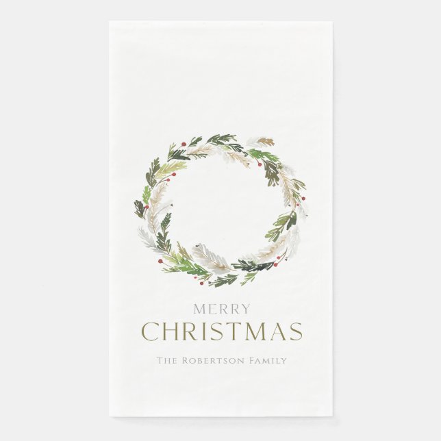 Christmas Greenery Wreath Serviette (Vorderseite)