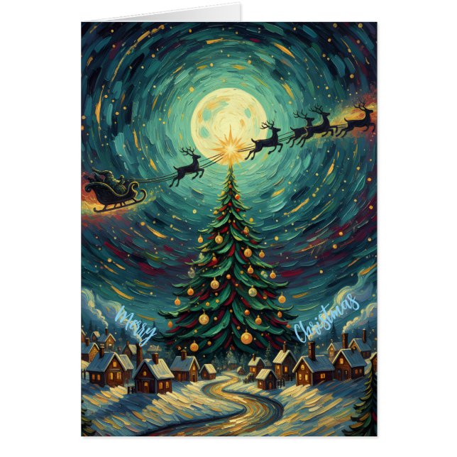 Christmas Greeting Card - Van Gogh Starry Sky (Vorne)