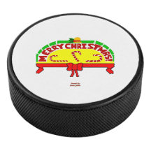 Christmas Greetings Hockey Puck
