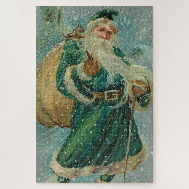 Christmas Greetings-Retro Santa Claus Postcard (Vertikal)