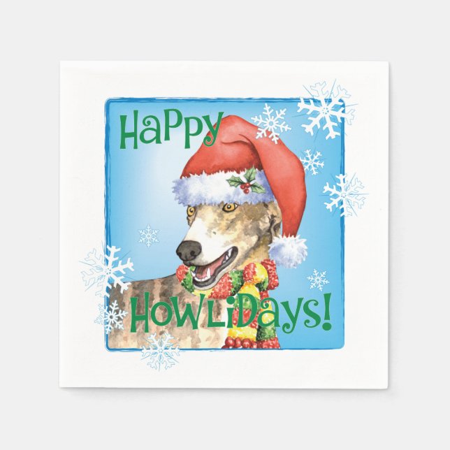 Christmas Greyhound Napkins Serviette (Vorderseite)