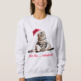 Christmas Grumpy Kitty Cat Ho Ho Was auch immer lu Sweatshirt