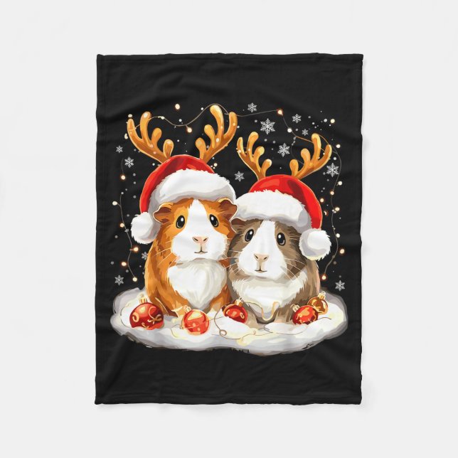 Christmas Guinea G Reindeer Xmas  Fleecedecke (Vorderseite)