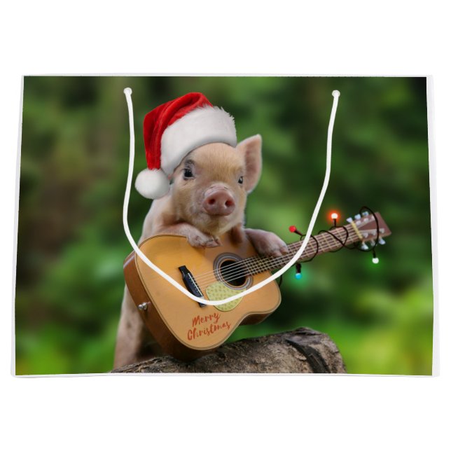 Christmas guitar pig große geschenktüte (Vorderseite)