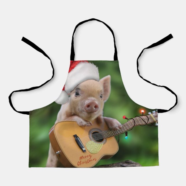 Christmas guitar pig schürze (Vorderseite)
