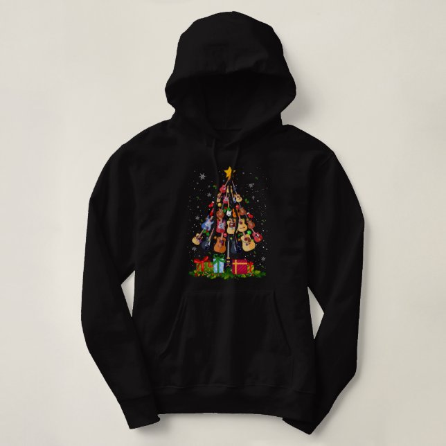 Christmas Guitar Tree - Guitar Gifts - Teacher & M Hoodie (Design vorne)