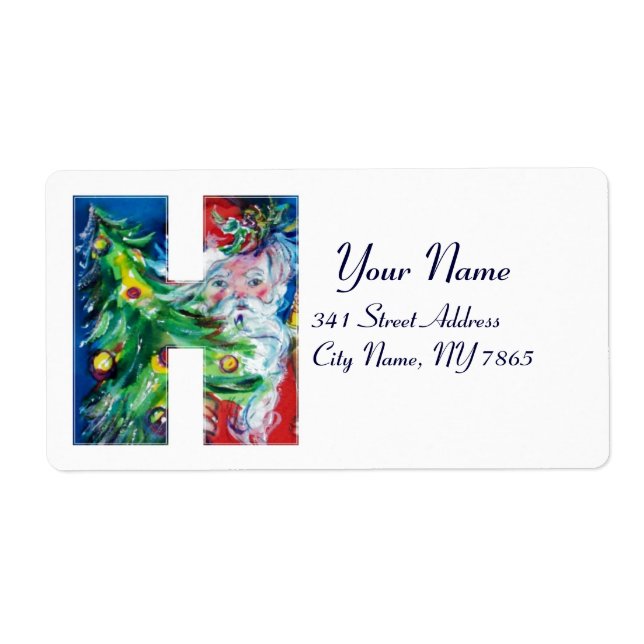 CHRISTMAS H LETTER / SANTA MIT CHRISTMAS TREM (Vorne)