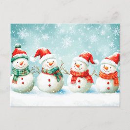 Christmas Happy Snowmans Feiertagspostkarte