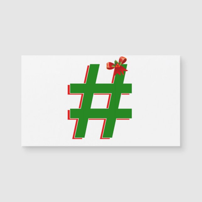 #Christmas #HASHTAG - Hash-Tag-Symbol Magnetkarte (Vorderseite)
