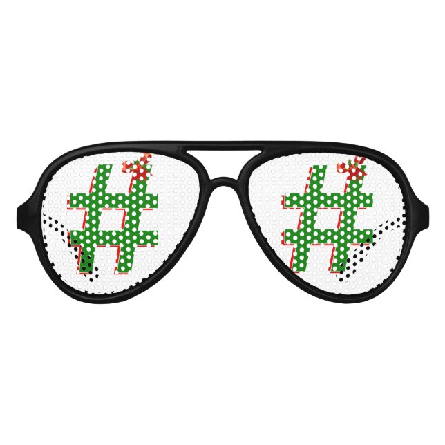 #Christmas #HASHTAG - Hash-Tag-Symbol Sonnenbrille (Vorderseite)