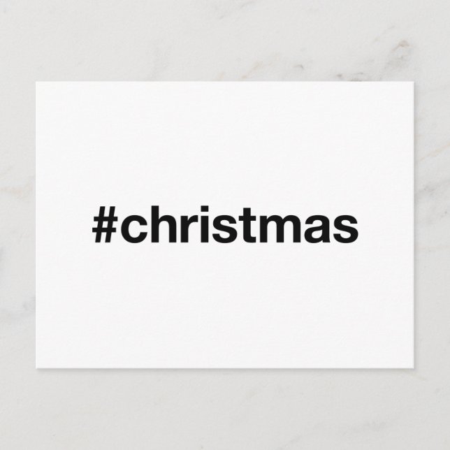 CHRISTMAS Hashtag Postkarte (Vorderseite)