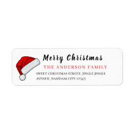 Christmas Hat Elegant Simple Return Address
