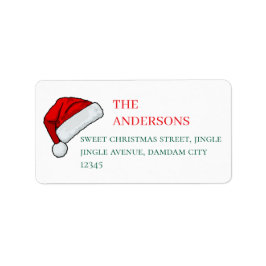 Christmas Hat Elegant Simple Return Address Adressaufkleber