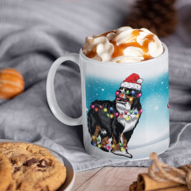 Christmas Hat Frohe Weihnachten St. Bernard Lover Kaffeetasse (Von Creator hochgeladen)