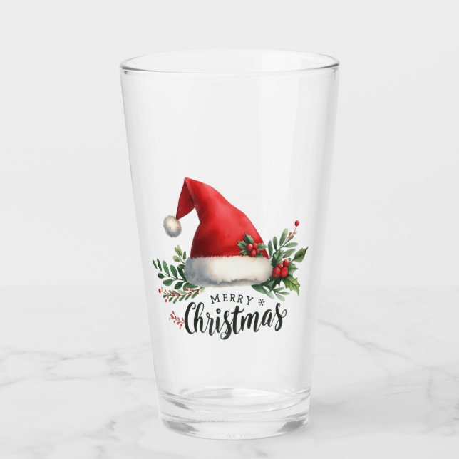 Christmas Hat Glass Cup Glas (Vorderseite)