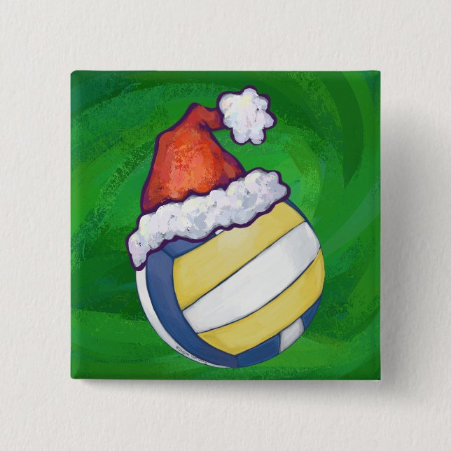 Christmas Hat Volleyball Button (Vorderseite)