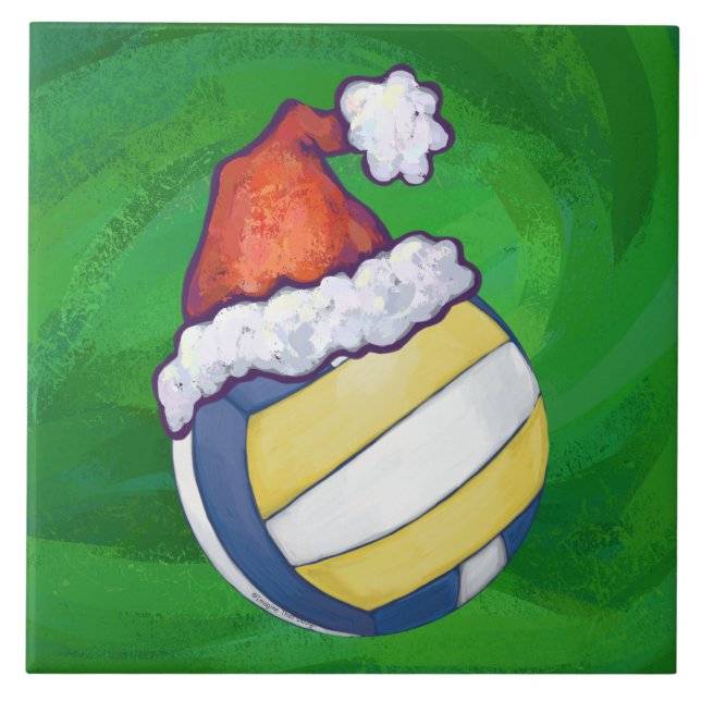 Christmas Hat Volleyball Fliese (Vorderseite)