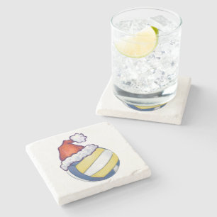 Christmas Hat Volleyball Steinuntersetzer