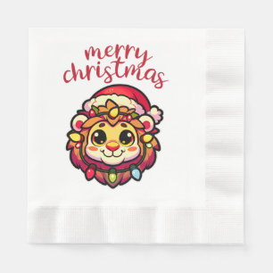 Christmas Hat Weihnachts Fairy Lights Lion Serviette