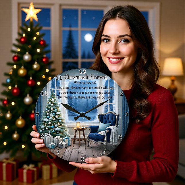 Christmas Heaven Empty Chair Große Wanduhr (Von Creator hochgeladen)