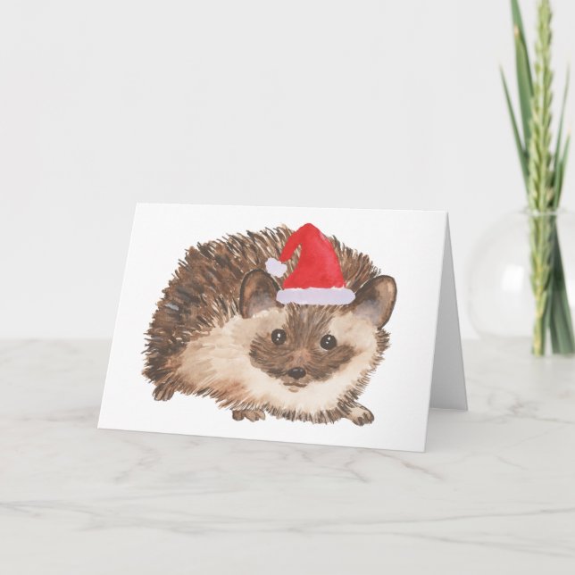 Christmas Hedgehog christmas card Feiertagskarte (Vorderseite)
