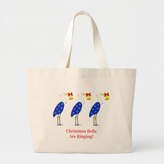 Christmas Herons Tote Bag Jumbo Stoffbeutel (Vorne)