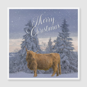CHRISTMAS HIGHLAND COW MAGNETKARTE