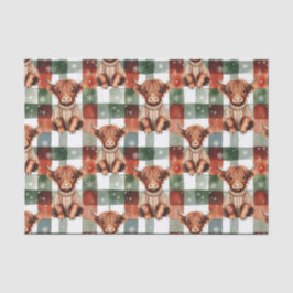 Christmas Highland Cow Sweater Festive Red Green Seidenpapier